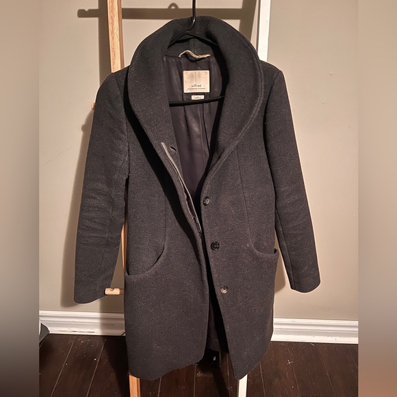 Aritzia Wilfred Cocoon Coat wool charcoal grey - Picture 2 of 6